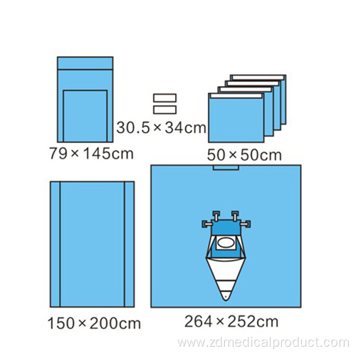 100% Impermeable Neurology set Surgical Drapes